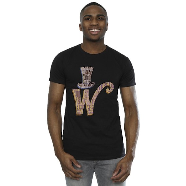 Willy Wonka Herr W Logotyp Hatt T-shirt 4XL Svart Black 4XL