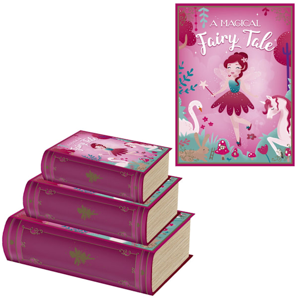 Eurowrap Fairy Tale Book Box (3-pack) One Size Magenta Magenta One Size