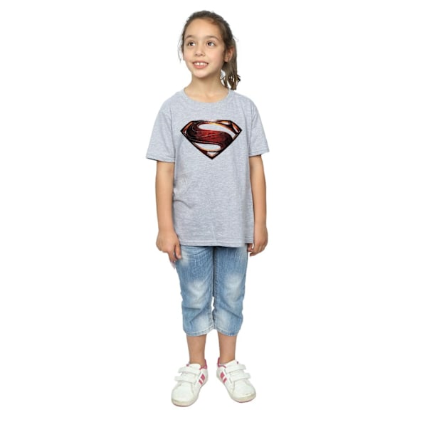 DC Comics Girls Justice League Movie Superman Emblem Bomull T-S Sports Grey 12-13 Years