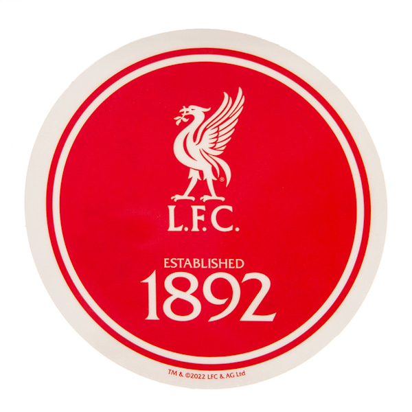 Liverpool FC Crest Bildekal En Storlek Röd/Vit Red/White One Size