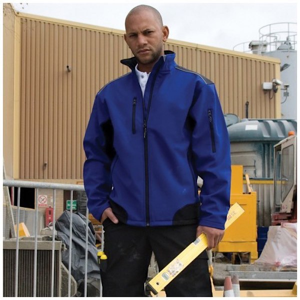 Result Herr Ripstop Soft Shell Andningsbar Jacka S Marinblå/Svart Navy/Black S