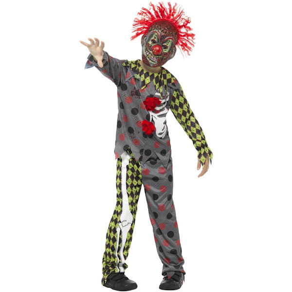 Smiffys Barn/Barn Deluxe Twisted Clown Kostymset 13-14 År Multicoloured 13-14 Years
