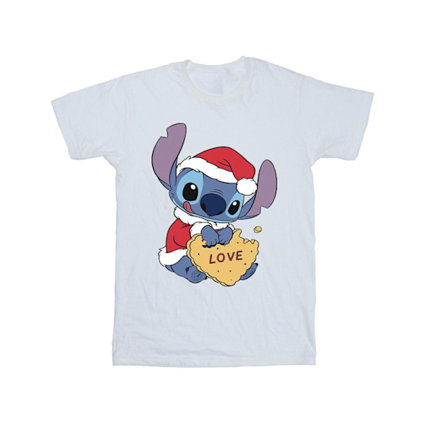 Disney Mens Lilo And Stitch Christmas Love Biscuit T-Shirt 5XL White 5XL