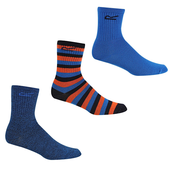 Regatta Barn/Barn Outdoor Boot Socks Set (3-pack) 13 UK Navy/Hawaiian Blue/Amber Glow 13 UK Child-2 UK