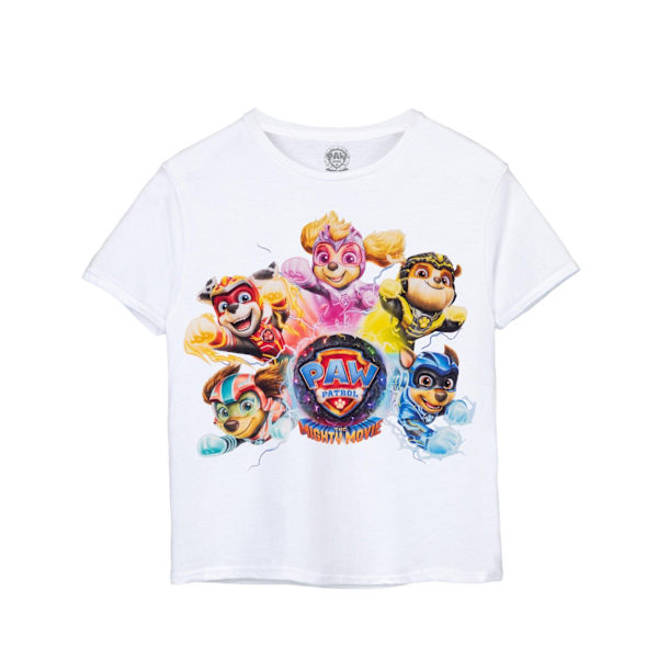 Paw Patrol: The Mighty Movie Barnens/Barnens Logotyp T-shirt 7-8 år White 7-8 Years