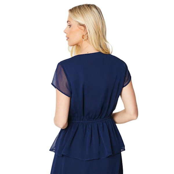 Principles Dam/Damer Mock Wrap Petite Top 18 UK Marinblå Navy 18 UK