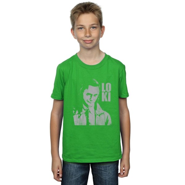 Marvel Boys Loki Head Poster T-Shirt 9-11 år Irländsk grön Irish Green 9-11 Years