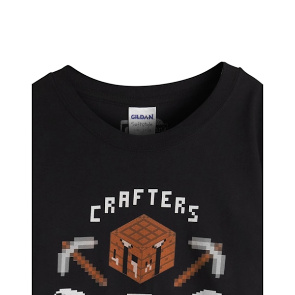 Minecraft Pojkar Kortärmad T-shirt 5-6 År Svart Black 5-6 Years