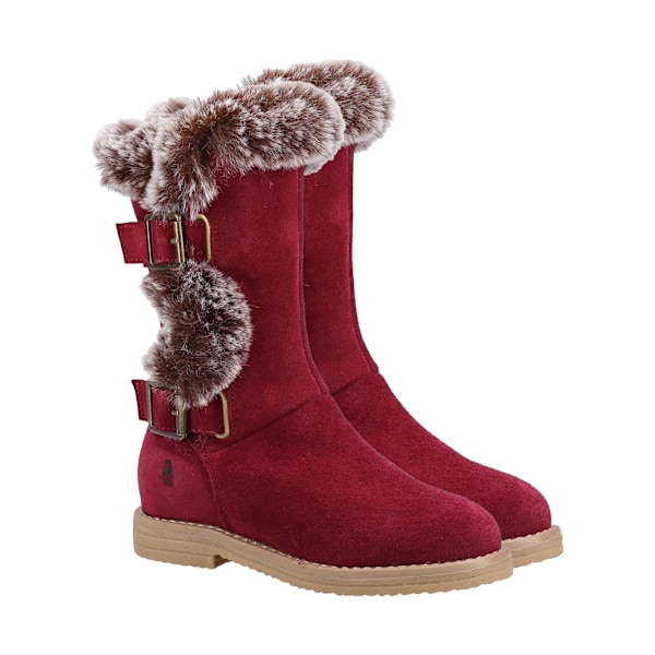 Hush Puppies Girls Mini Megan Suede Boots 1 UK Burgundy Burgundy 1 UK