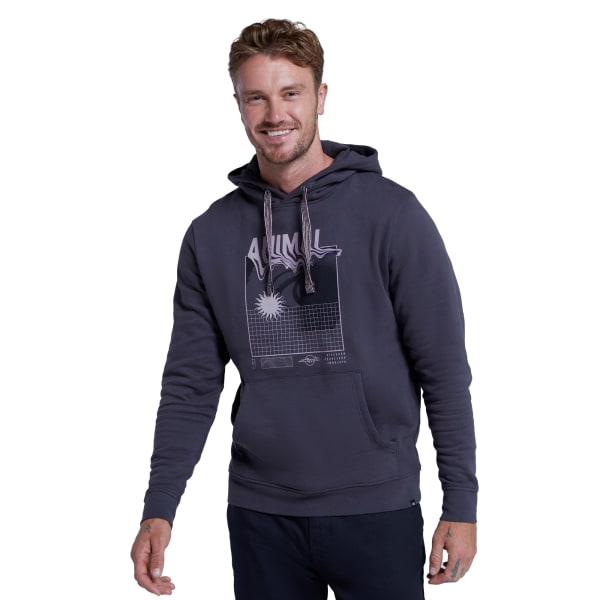 Animal Mens River Wavy Logo Hoodie L Grå Grey L