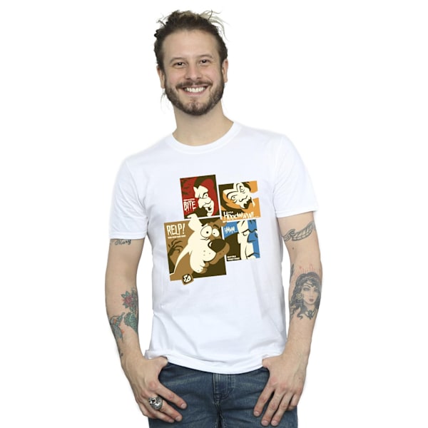 Scooby Doo Herr T-shirt med Rutor och Ansikten i Bomull 5XL Vit White 5XL