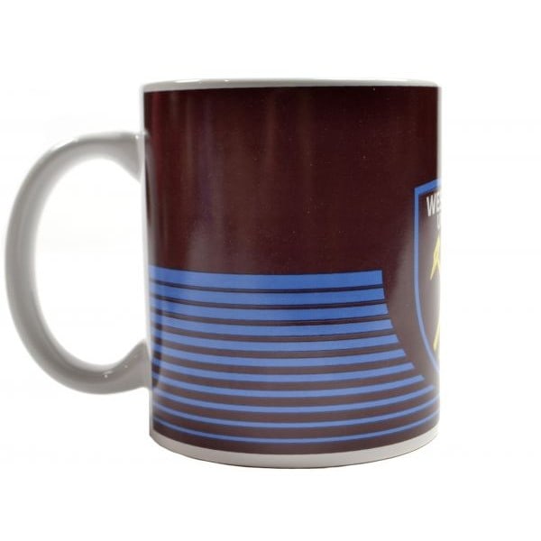 West Ham United FC Linjär Mugg En Storlek Claret Röd/Himmelsblå Claret Red/Sky Blue One Size