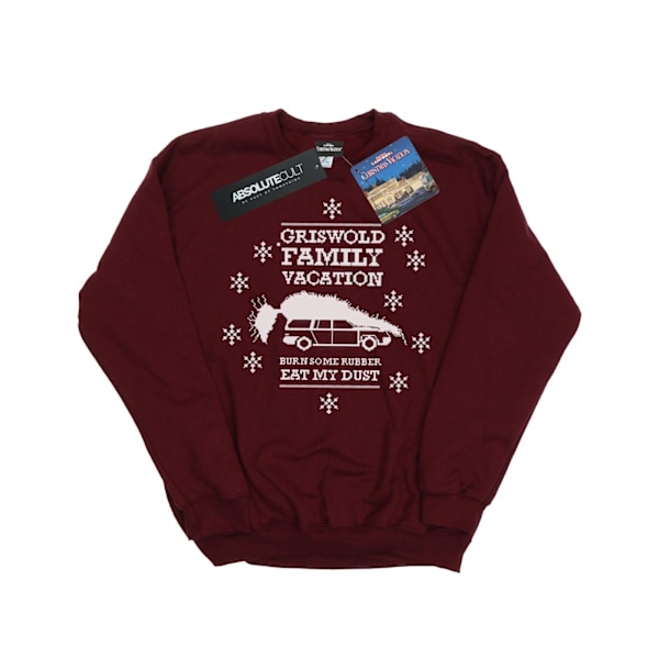 National Lampoon's Christmas Vacation Boys Eat My Dust Sweatshirt Burgundy 9-11 Years