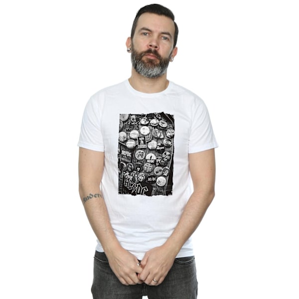 AC/DC Mens Badges Collection T-Shirt M Vit White M