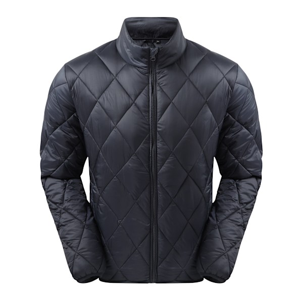 2786 Herr Diamant Rutad Vadderad Jacka 3XL Marinblå Navy 3XL