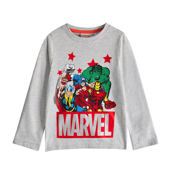 Marvel Avengers Boys Tryckt Lång Pyjamas Set 4-5 År Svart/Grå Black/Grey 4-5 Years