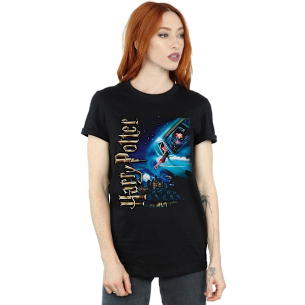 Harry Potter Dam/Kvinnor Leende På Hogwarts Bomull Pojkvän Black 3XL