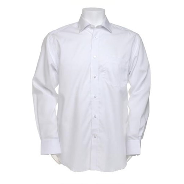 Kustom Kit Herr Premium icke-järn långärmad skjorta 18 tum Vit White 18inch