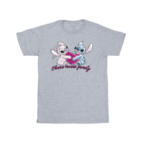 Disney Boys Lilo And Stitch Ohana Heart With Angel T-shirt 3-4 Sports Grey 3-4 Years