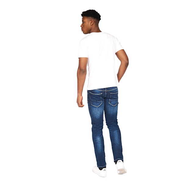 Crosshatch Cadman Straight Jeans för Herr 38R Sten Tvättad Stone Wash 38R