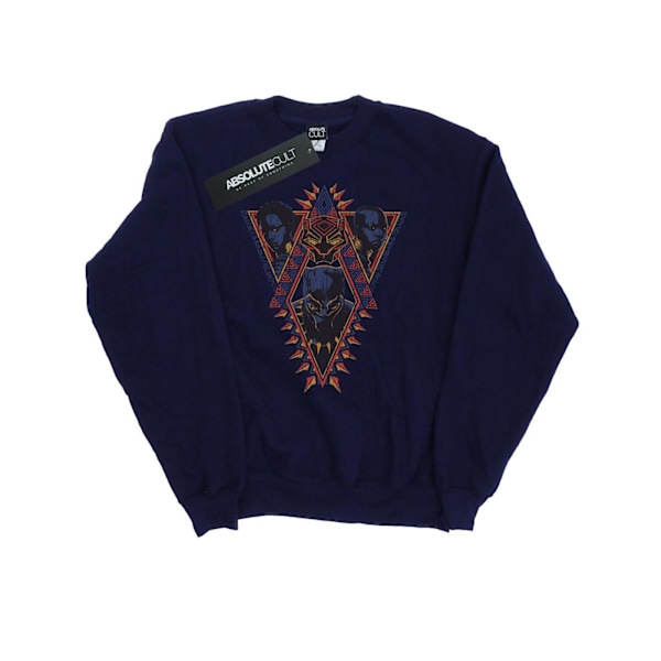 Marvel Womens/Ladies Black Panther Tribal Heads Sweatshirt L Na Navy Blue L