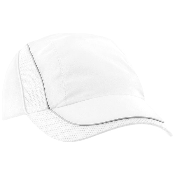 Beechfield Coolmax® Flow Mesh Baseball Cap / Headwear (2-pack) White One Size