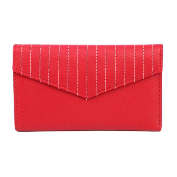 Eastern Counties Läder Dam Imogen Läder Sömnadsdetalj Börs Red/Ivory One Size