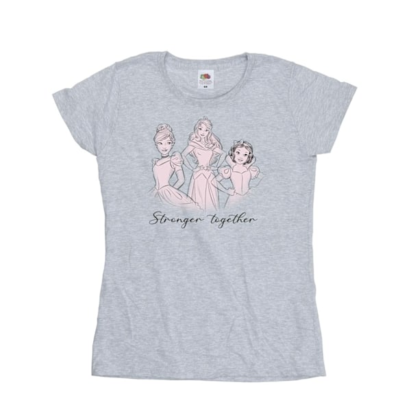 Disney Dam/Kvinnor Prinsessor Starkare Tillsammans Bomull T-shirt Sports Grey S