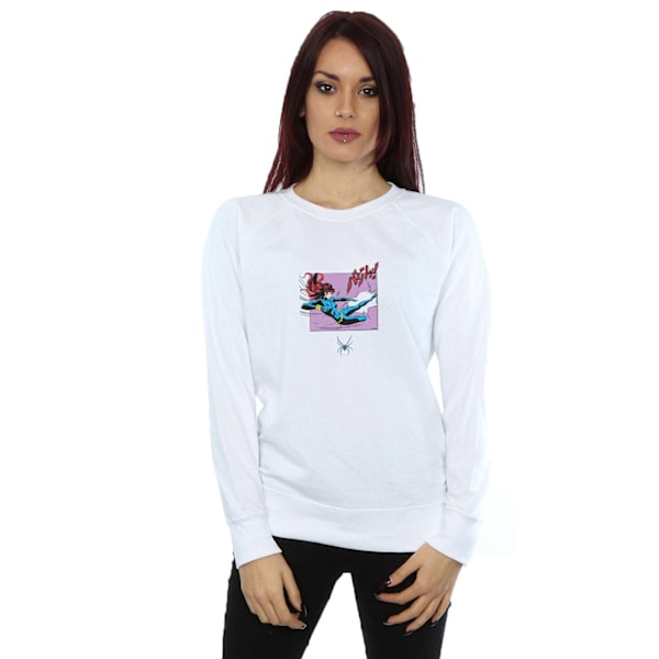 Marvel Comics Dam/Kvinnor Black Widow Kick Frame Sweatshirt S White S