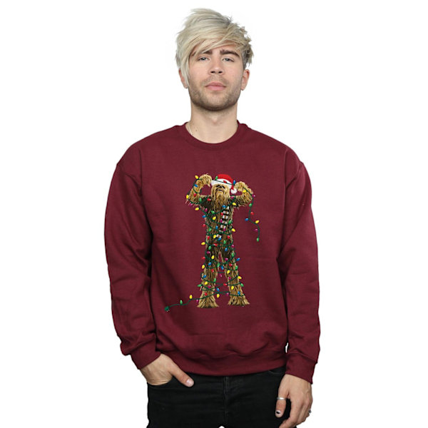 Star Wars Chewbacca Julbelysning Sweatshirt L Burgundy Burgundy L