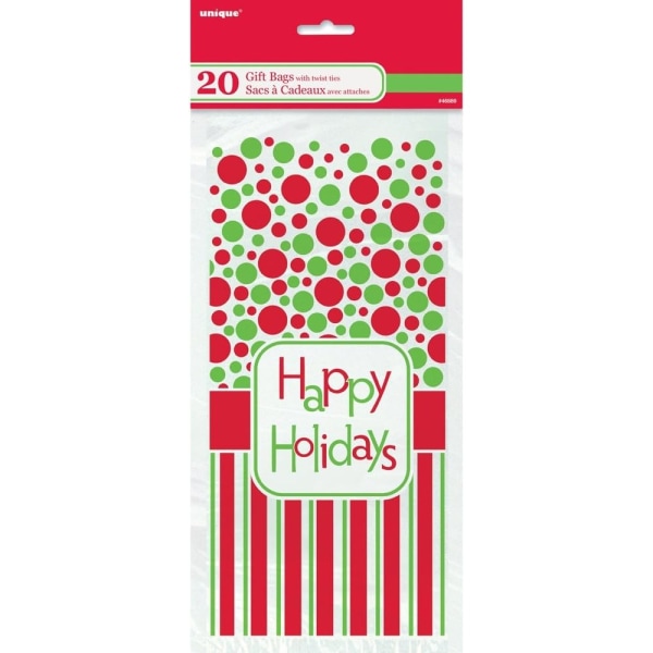 Unika festliga julkalaspåsar (förpackning med 50) One Size Red/Green/White One Size