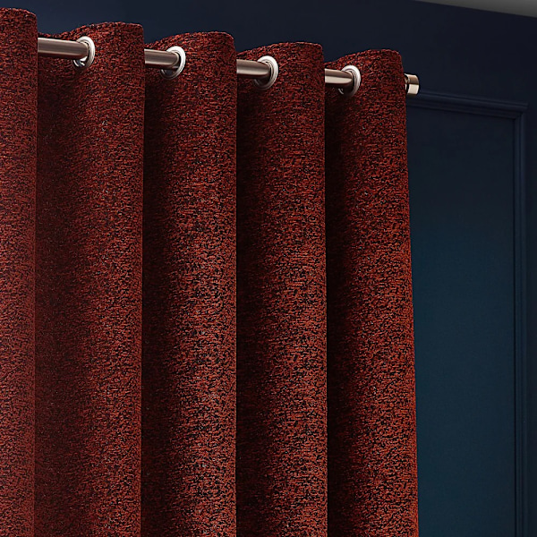 Paoletti New Galaxy Chenille Öglettgardiner 168cm x 229cm Koppar Copper 168cm x 229cm
