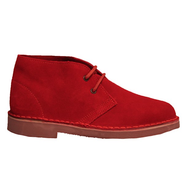 Roamers Herr Äkta Mocka Ofodrade Desert Boots 12 UK Röd Red 12 UK