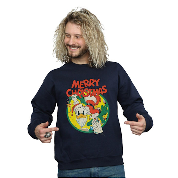 Disney Herr Donald Duck God Jul Sweatshirt M Marinblå Navy Blue M