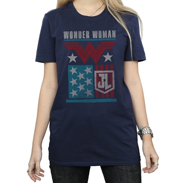 DC Comics Dam/Kvinnor Justice League Film Wonder Woman Flagga Navy Blue L