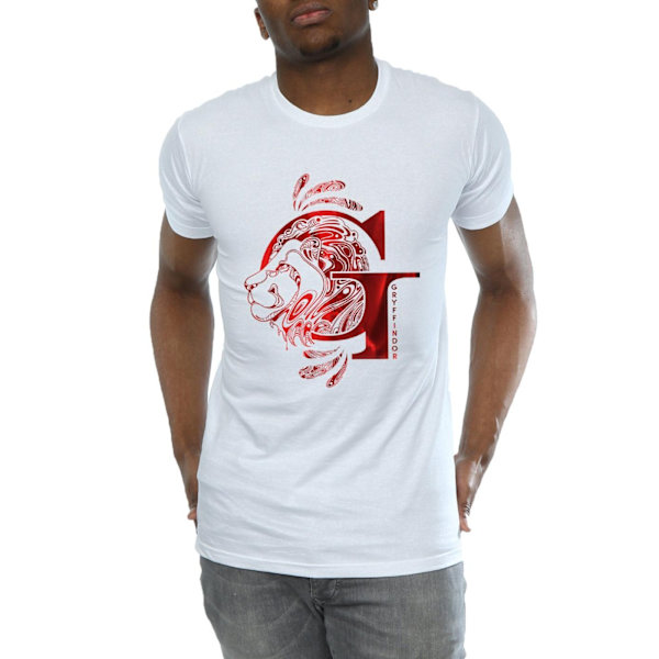 Harry Potter T-shirt för män Gryffindor Lion M Vit White M