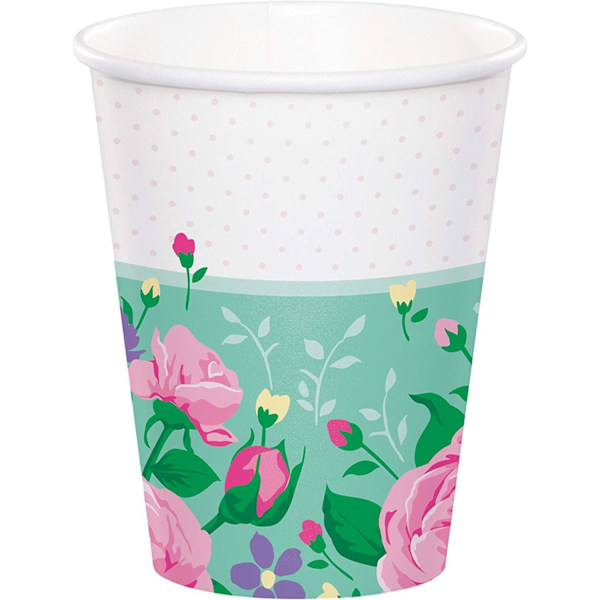 Kreativa festpapper blommiga älva festkopp (förpackning om 8) En storlek Multicoloured One Size
