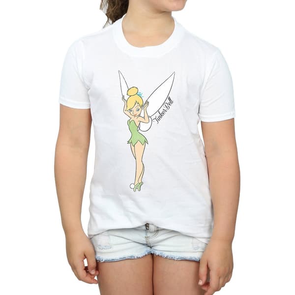 Tinkerbell Klassisk T-shirt i Bomull för Flickor 7-8 År Vit White 7-8 Years