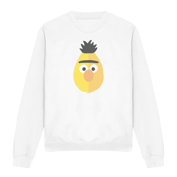 Sesamgatan Unisex Vuxen Bert Tröja M Vit White M