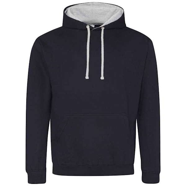 Awdis Unisex Vuxen Varsity Hoodie L Ny Fransk Marinblå/Heather Grå New French Navy/Heather Grey L