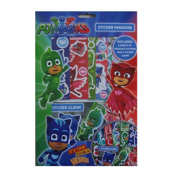 PJ Masks Återanvändbara Karaktär Klistermärke Ark Set En Storlek Flerfärgad Multicoloured One Size