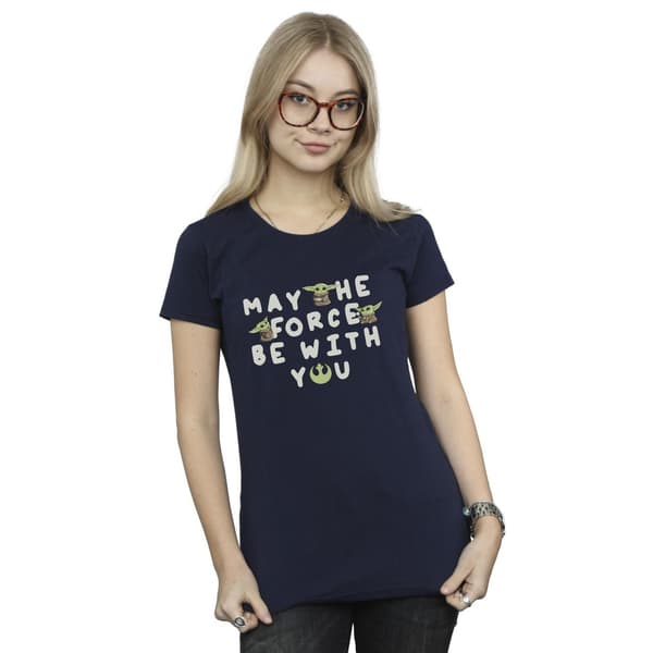 Star Wars Dam/Dam The Mandalorian Grogu May The Force Be Navy Blue L
