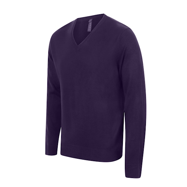 Henbury Herr Bomull Akryl V-ringad Sweatshirt 3XL Lila Purple 3XL