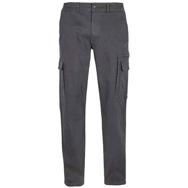 SOLS Herr Docker Stretch Cargo Byxor 40R Mörkgrå Dark Grey 40R