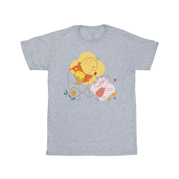 Disney Girls Winnie The Pooh Piglet Bomull T-shirt 3-4 År Sports Grey Sports Grey 3-4 Years