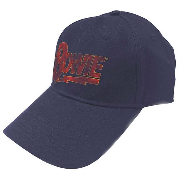 David Bowie Unisex Vuxen Flash Logo Baseball Cap En Storlek Marinblå Navy Blue/Red One Size