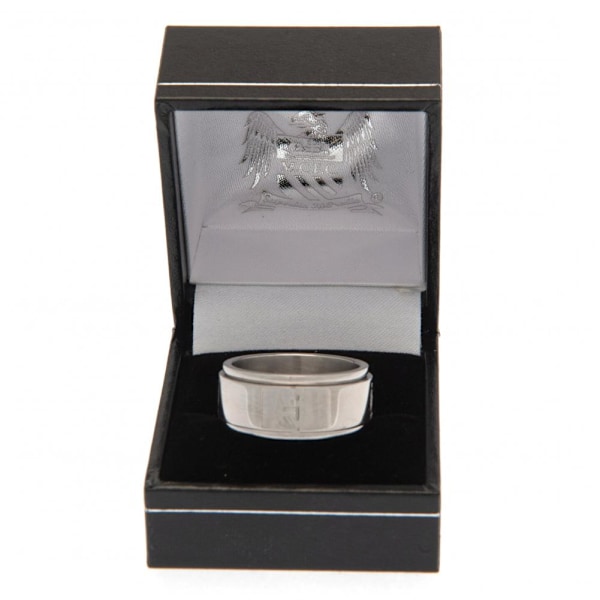 Manchester City FC Officiell Spinner Ring i Rostfritt Stål X Silver Silver X