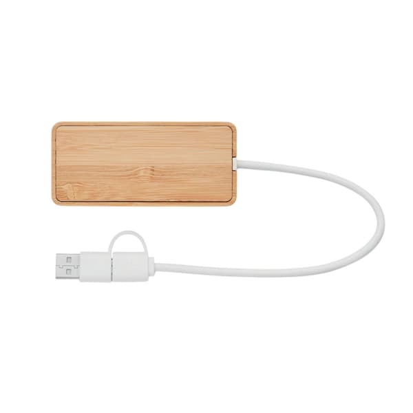 MidOcean Hubbam Bambu USB-hub One Size Trä Wood One Size