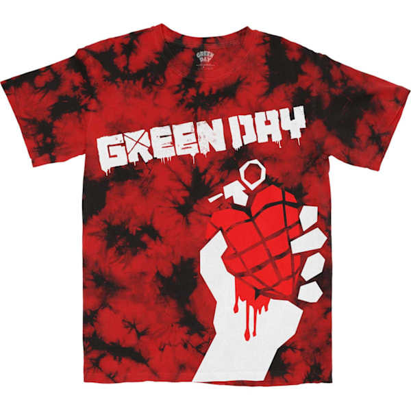 Green Day Unisex Vuxen American Idiot Dye Wash T-Shirt L Röd Red L