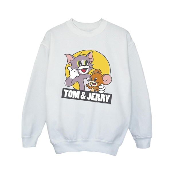 Tom And Jerry Boys Sketch Logo Sweatshirt 3-4 År Vit White 3-4 Years